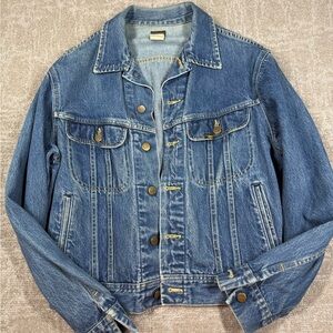 Vintage 70s USA Lee Rider Denim Button Down Trucker Jacket Union Made Size 42
